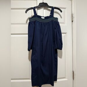 Crown & Ivy Blue Off-the-Shoulder Puff Sleeve Sundress